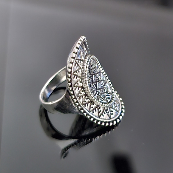 Big Bold Gorgeous Wide Band High Fashion Silver Statement Ring - Picture 3 of 6